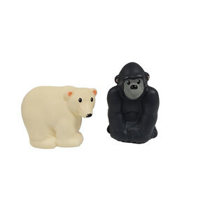 Fisher Price Little People 2014 Zoo Safari Animals Gorilla and Polar Bear 2 Pc